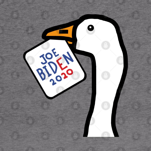 Small Portrait of a Goose with Stolen Joe Biden Sign by ellenhenryart